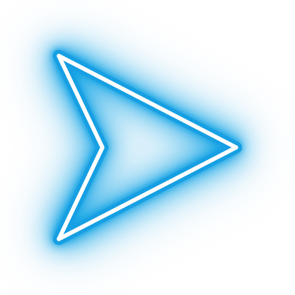 Neon blue marker arrow icon